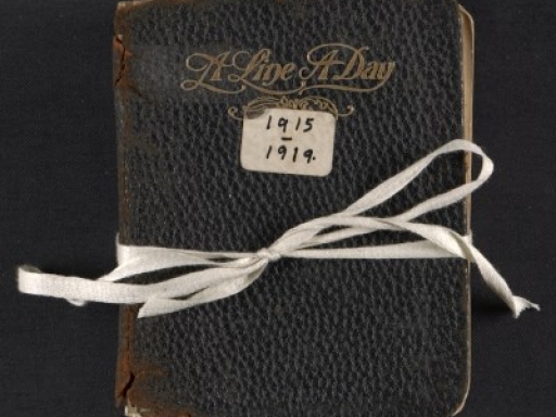 diary tied with ribbon