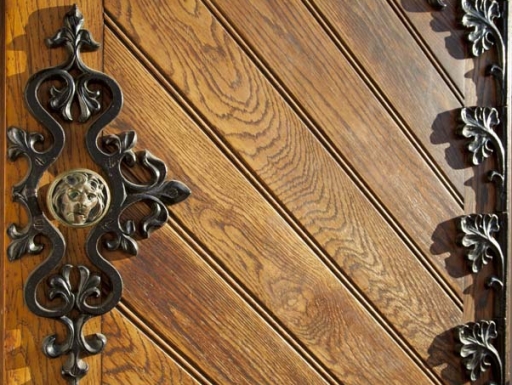 door with ornate hardware