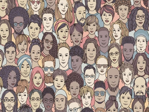 illustration of diverse group of people.