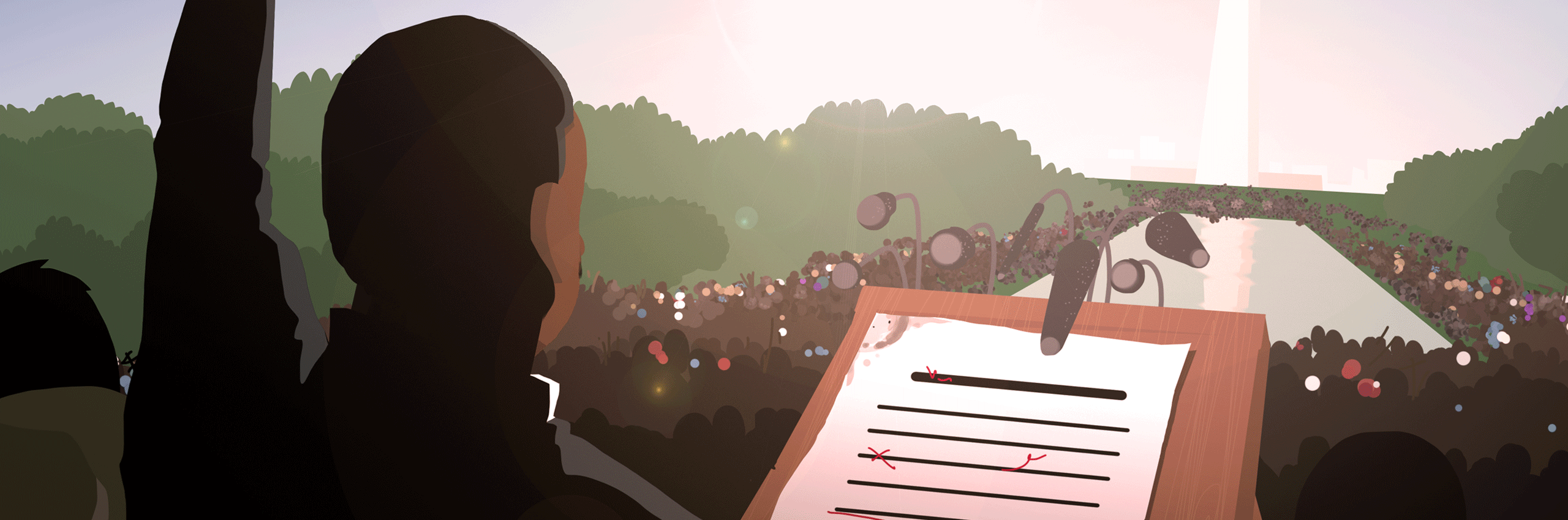 Illustration of King giving I have a dream speech
