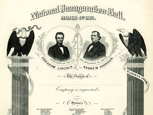 President Lincoln’s Inaugural Ball Invitation, 1865
