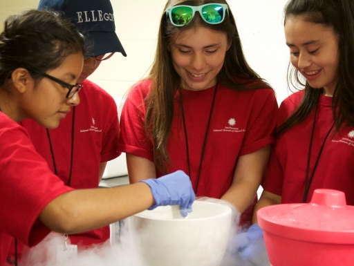 Youths working on science project.