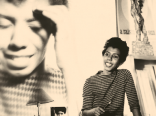 Lorraine Hansberry in her Greenwich Village apartment